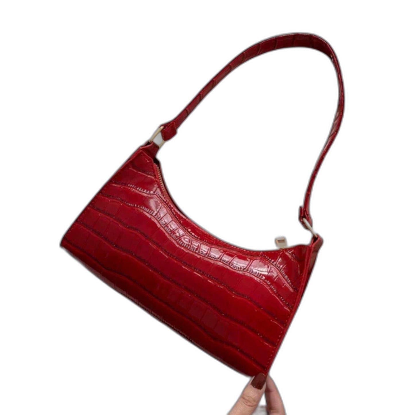 Stylish Red Leather Shoulder Bag for Women with Party Style