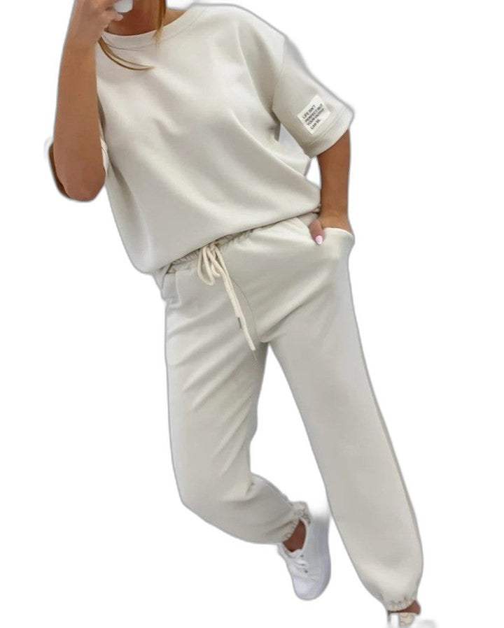 Stylish Sage Green Knit Two Piece Set for Women with Pockets Lounge Style