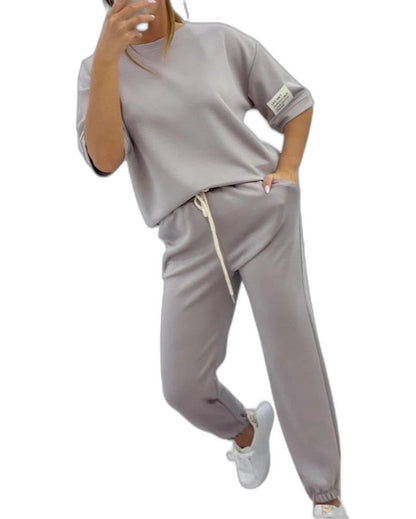 Stylish Sage Green Knit Two Piece Set for Women with Pockets Lounge Style