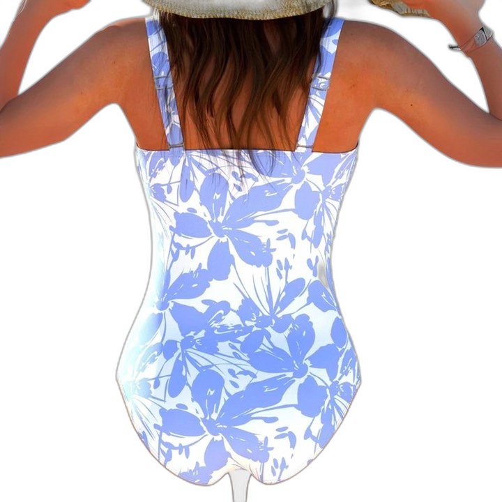 Stylish Striped Swimsuit for Women with Sweetheart Sleeveless Ruched Vacation Style