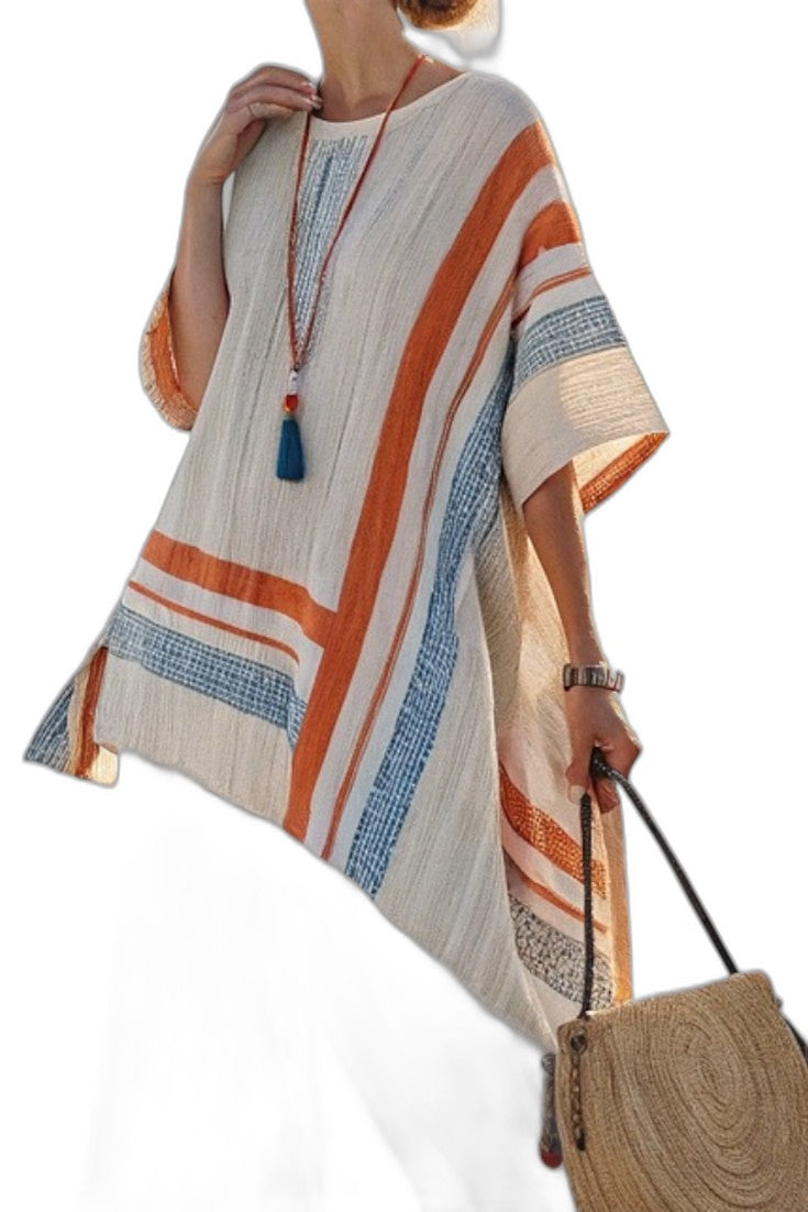 Stylish Striped Two Piece Set for Women with Asymmetric Wide Leg Flowing Vacation Style