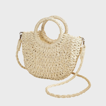 Stylish Tan Crochet Crossbody Bag for Women with Chain Strap Shoulder Vacation Style