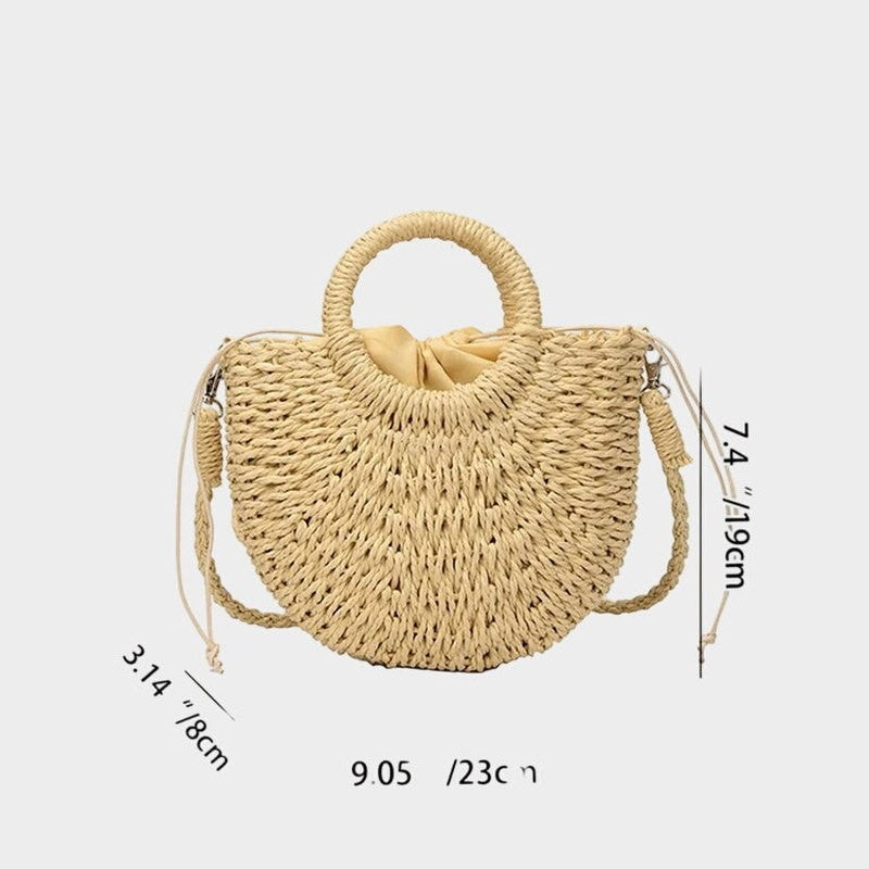 Stylish Tan Crochet Crossbody Bag for Women with Chain Strap Shoulder Vacation Style