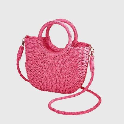 Stylish Tan Crochet Crossbody Bag for Women with Chain Strap Shoulder Vacation Style