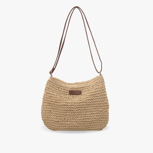Stylish Tan Crochet Crossbody Bag for Women with Shoulder Vacation Style