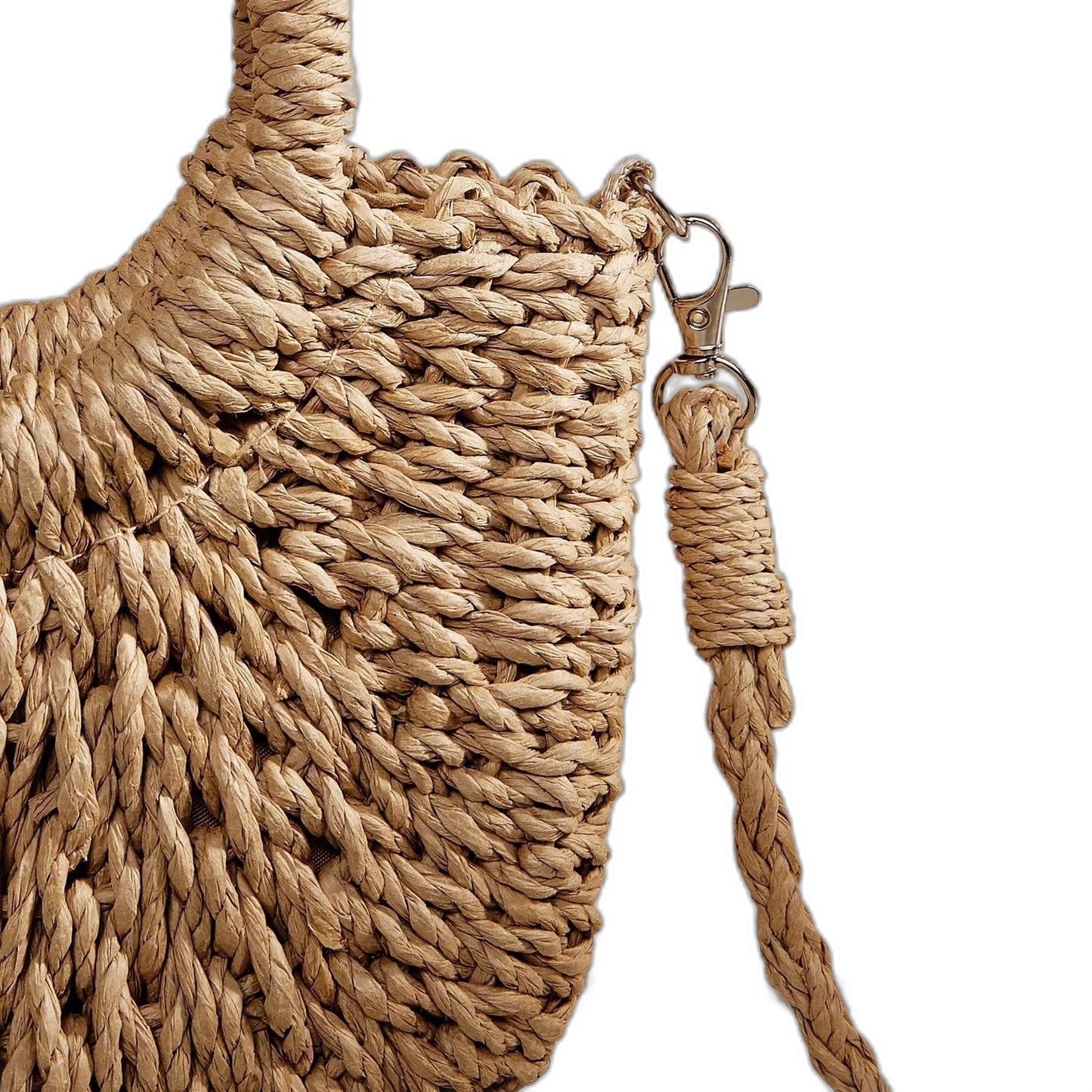 Stylish Tan Crochet Tote Bag for Women with Vacation Style