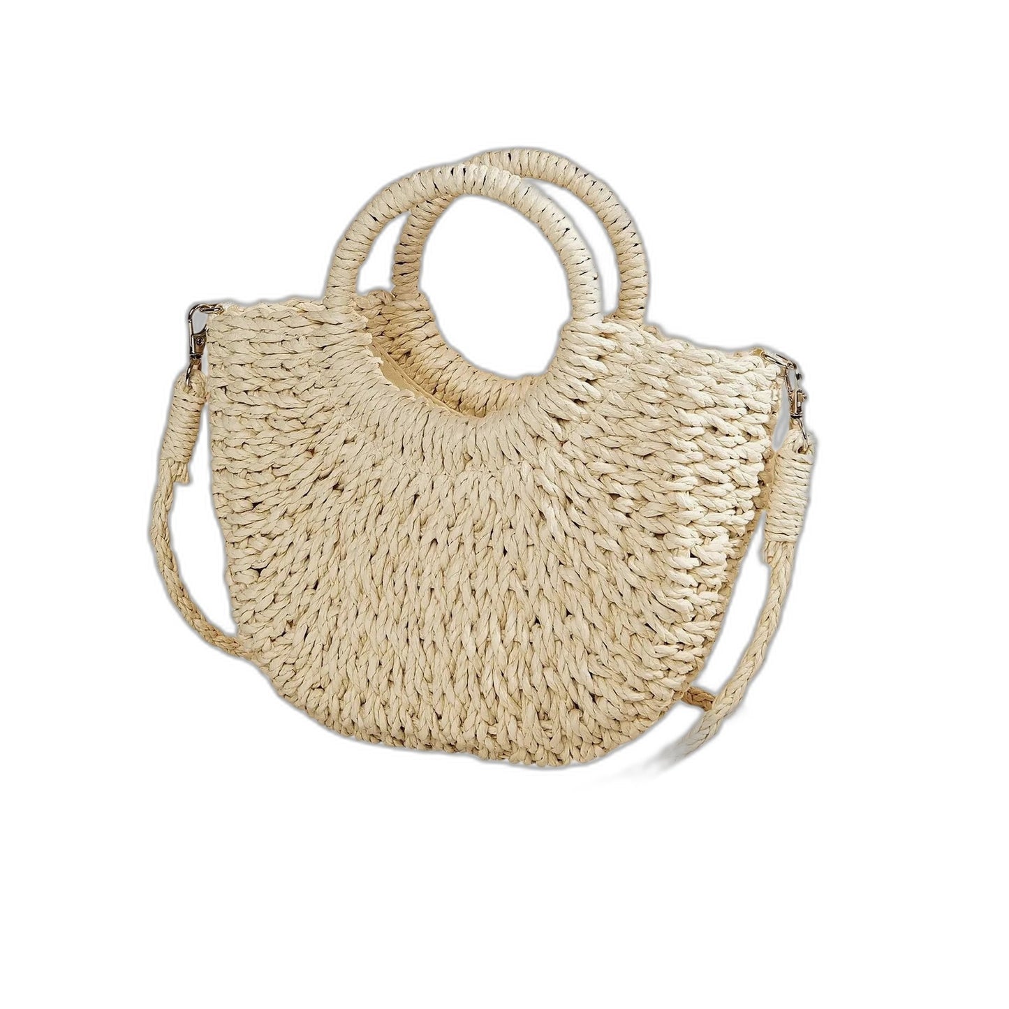 Stylish Tan Crochet Tote Bag for Women with Vacation Style