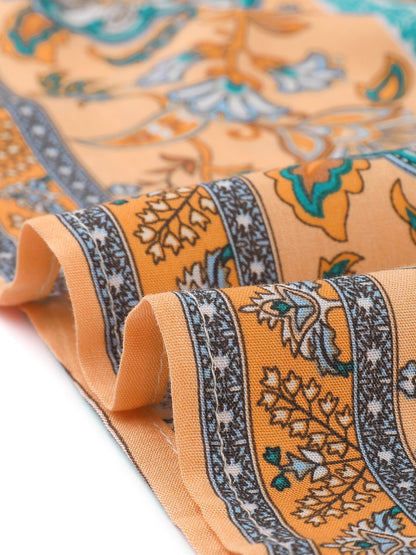 Effortless Printed Maxi Skirt for Women with High Waist Side Slit Flowing