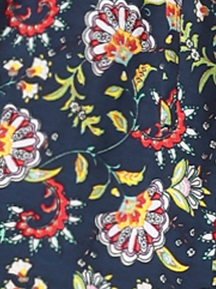 Effortless Printed Maxi Skirt for Women with High Waist Side Slit Flowing