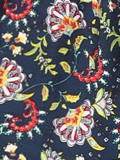 Effortless Printed Maxi Skirt for Women with High Waist Side Slit Flowing