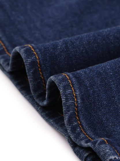 Effortless Jean Skirt for Women with High Waist Front Slit Midi Pencil Style