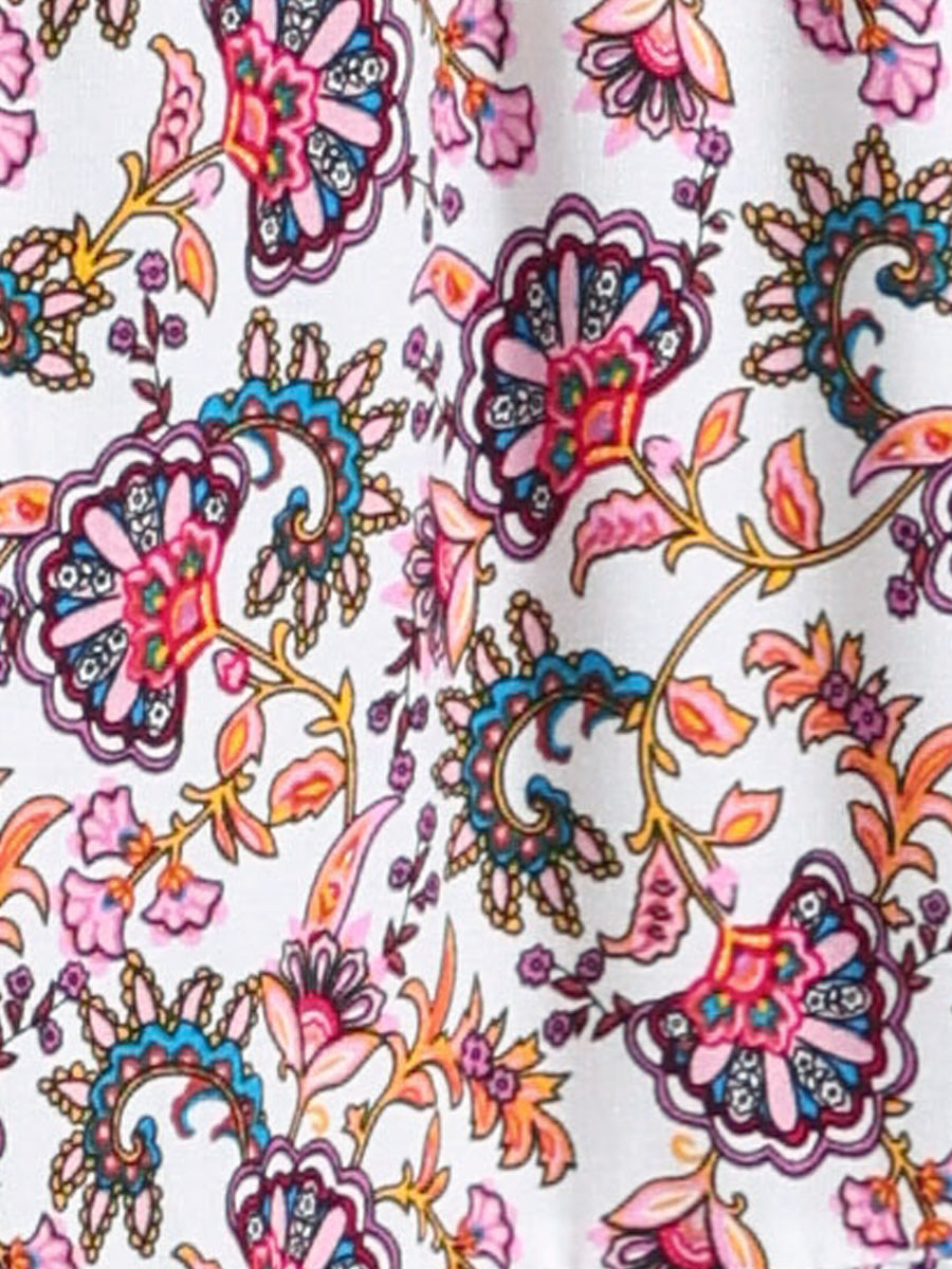 Effortless Printed Maxi Skirt for Women with High Waist Side Slit Flowing