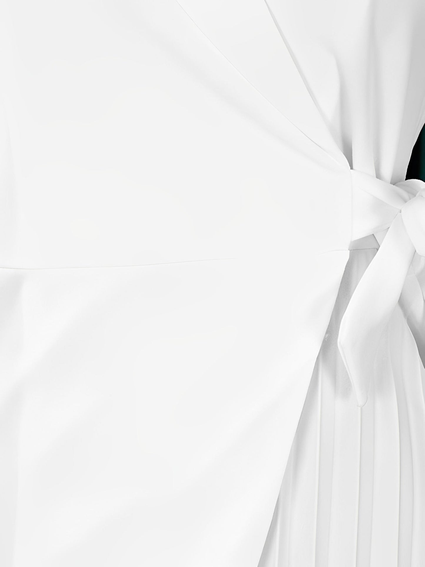 Elegant White Mini Dress for Women with Wrap Tie Waist Half Sleeve Style