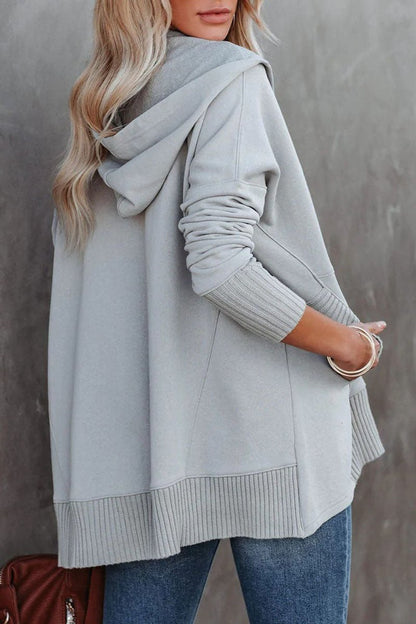 Comfortable Snap Button Henley Hoodie for Women with Hooded Long Sleeve Ribbed Cuff Relaxed Style